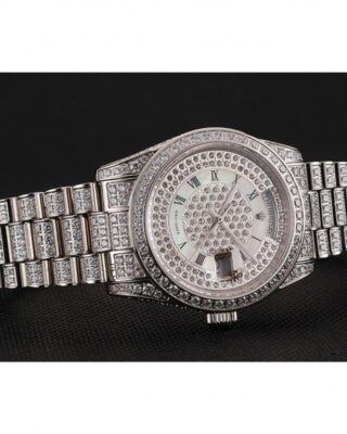 Superclone Rolex Day-Date White Dial 1453950 Close-Up Focus