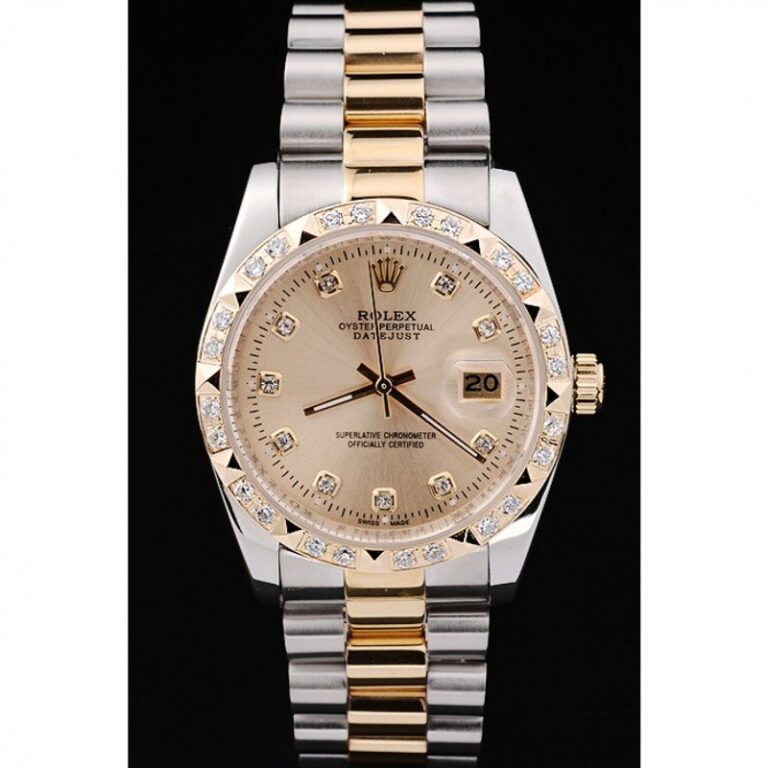 Superclone Rolex Datejust Gold Dial SRL41 Perspective View