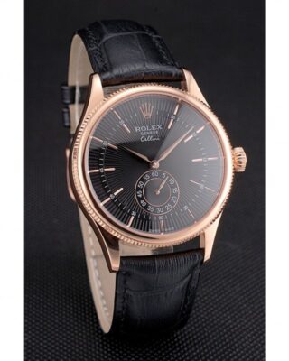 Superclone Rolex Cellini Black Dial REP016792 Angle Detail