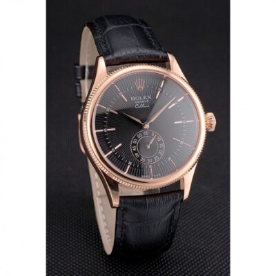 Superclone Rolex Cellini Black Dial REP016792 Angle Detail