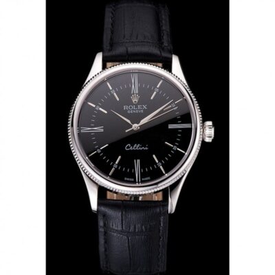 Superclone Rolex Cellini Black Dial REP016804 Perspective View