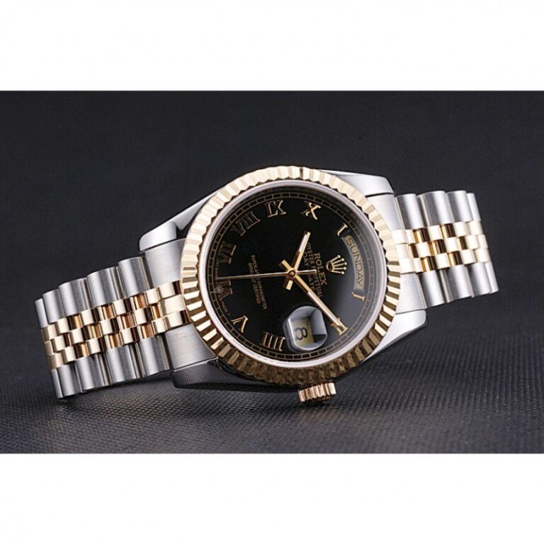 Superclone Rolex Day-Date Black Dial SRL78 Close-Up Focus
