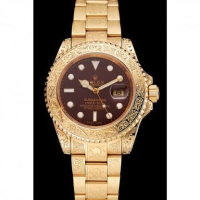 Replica Rolex Submariner Brown Dial 1454070 Perspective View