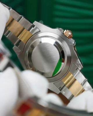 Replica Super Clone Submariner Black Dial Black Bezel Two Tone Oyster Bracelet