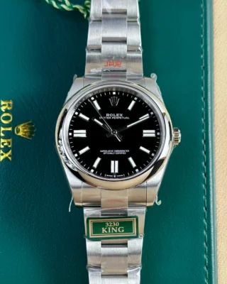 Replica Rolex Oyster Perpetual Black Dial Oyster Bracelet