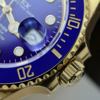 Replica Rolex Submariner Blue Dial Blue Bezel Gold Oyster Brcelet