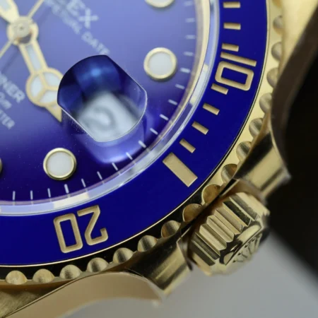Replica Rolex Submariner Blue Dial Blue Bezel Gold Oyster Brcelet