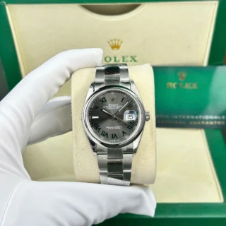 Replica Rolex Datejust Wimbledon Rhodium Dial Smooth Bezel Oyster Bracelet