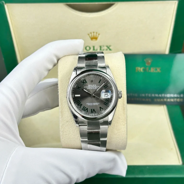 Replica Rolex Datejust Wimbledon Rhodium Dial Smooth Bezel Oyster Bracelet