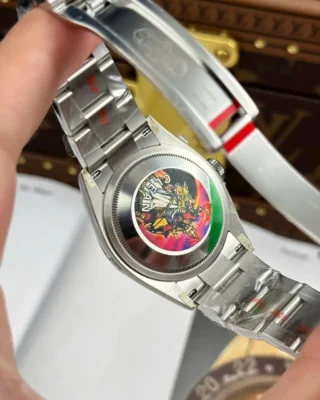 Replica Rolex Oyster Perpetual Pink Dial Smooth Bezel Oyster Bracelet