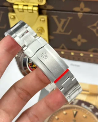 Replica Rolex Oyster Perpetual Pink Dial Smooth Bezel Oyster Bracelet