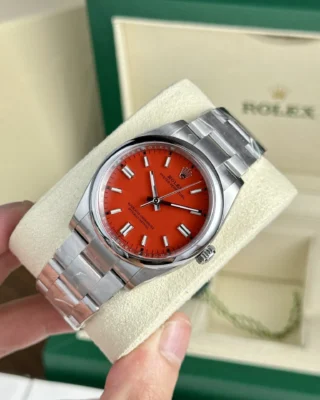 Replica Rolex Oyster Perpetual Red Dial Oyster Bracelet