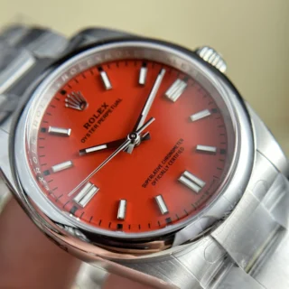 Replica Rolex Oyster Perpetual Red Dial Oyster Bracelet
