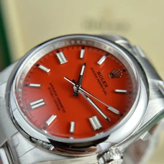 Replica Rolex Oyster Perpetual Red Dial Oyster Bracelet