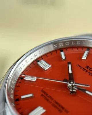 Replica Rolex Oyster Perpetual Red Dial Oyster Bracelet