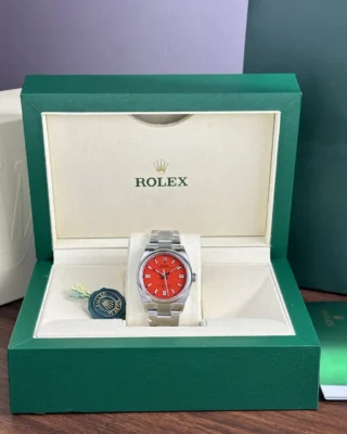 Replica Rolex Oyster Perpetual Red Dial Oyster Bracelet