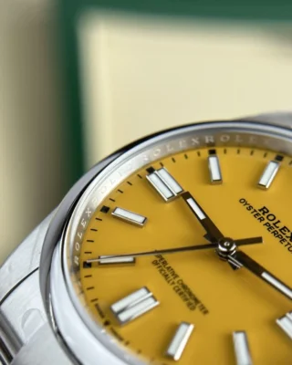 Replica Rolex Oyster perpetual Yellow Dial Oyster Bracelet
