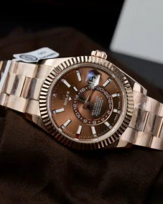 Replica Rolex Sky-Dweller Rose Gold Chocolate Dial Oyster Bracelet