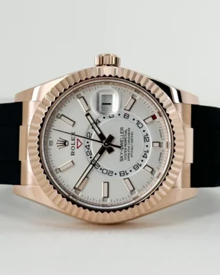 Replica Rolex Sky-Dweller White Dial 326235 Close-Up Focus