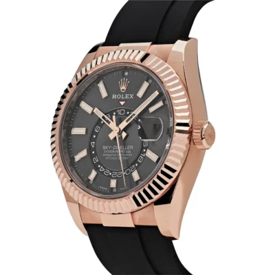 Replica Rolex Sky-Dweller Black Dial 326235 Perspective View