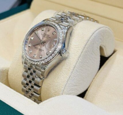 Replica Rolex Datejust Pink Dial 278384RBR Angle Detail