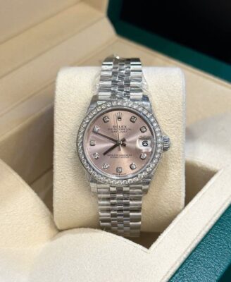 Replica Rolex Datejust Pink Dial 278384RBR Perspective View