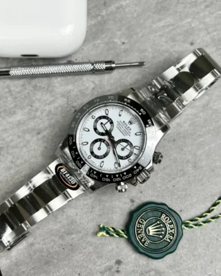 Replica Rolex Panda White Dial Black Bezel Oyster Dial