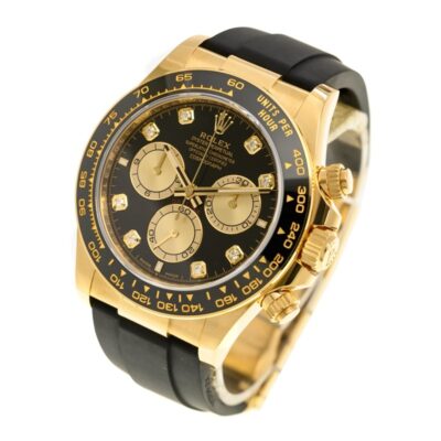 Superclone Rolex Daytona Black Dial Yellow Gold 126518LN Angle Detail