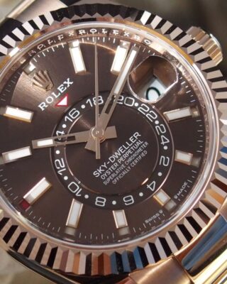 Superclone Rolex Sky-Dweller Chocolate Dial 336935 Angle Detail
