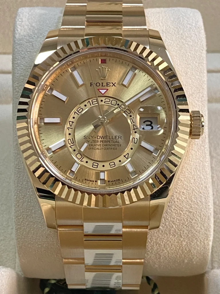 Superclone Rolex Sky-Dweller Champagne Dial 336938 Perspective View