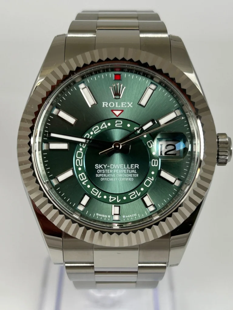 Superclone Rolex Sky-Dweller Mint green Dial 336934 Oyster Perspective View