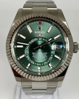 Superclone Rolex Sky-Dweller Mint green Dial 336934 Oyster Perspective View