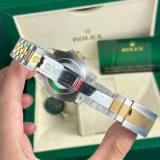 Replica Rolex GMT Master II Zombie Black Dial Black and Gray Bezel Two Toned Jubilee Bracelet