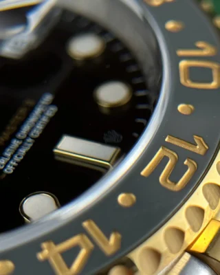 Replica Rolex GMT Master II Zombie Black Dial Black and Gray Bezel Two Toned Jubilee Bracelet