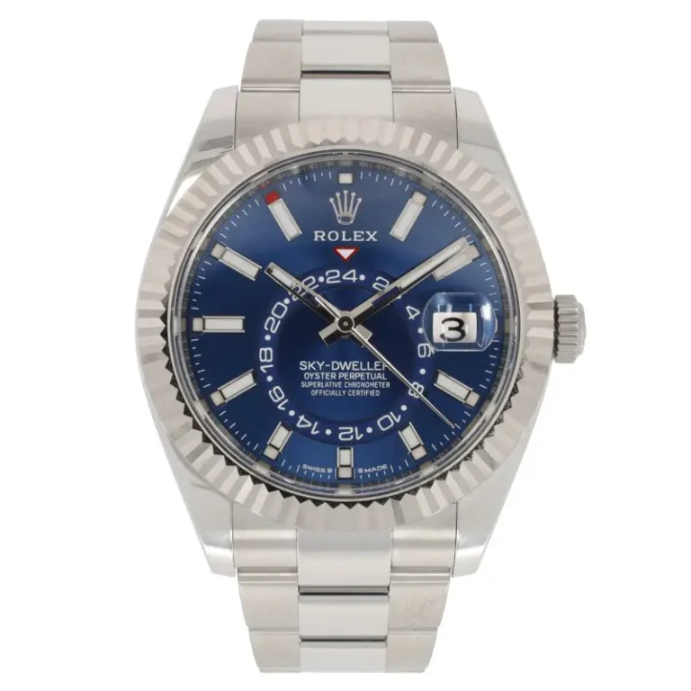 Superclone Rolex Sky-Dweller Bright blue Dial 336934 Oyster Perspective View