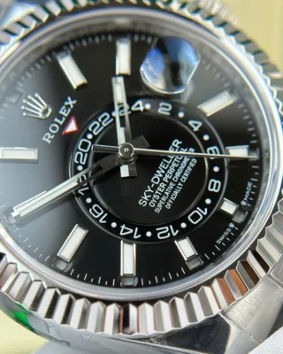 Replica Rolex Sky-Dweller Black Dial Steel Case Oysterflex Bracelet