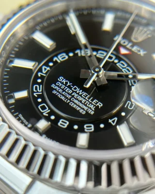 Replica Rolex Sky-Dweller Black Dial Steel Case Oysterflex Bracelet