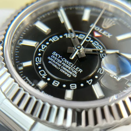 Replica Rolex Sky-Dweller Black Dial Steel Case Oysterflex Bracelet