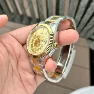 Replica Rolex Sky-Dweller Champagne dial Two Toned Oyster