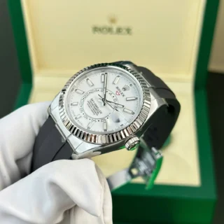 Replica Rolex Sky-Dweller White Dial Steel Case Oysterflex Bracelet