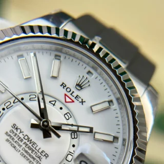 Replica Rolex Sky-Dweller White Dial Steel Case Oysterflex Bracelet