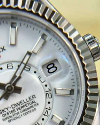 Replica Rolex Sky-Dweller White Dial Steel Case Oysterflex Bracelet