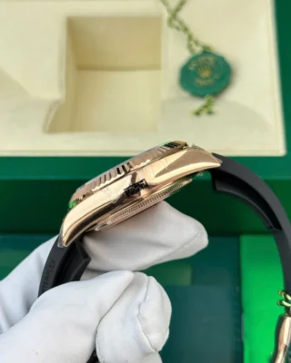 Replica Rolex Sky-Dweller Rose gold Case Slate Dial Oysterflex Bracelet