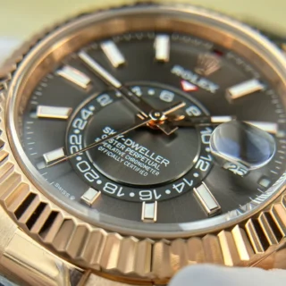 Replica Rolex Sky-Dweller Rose gold Case Slate Dial Oysterflex Bracelet