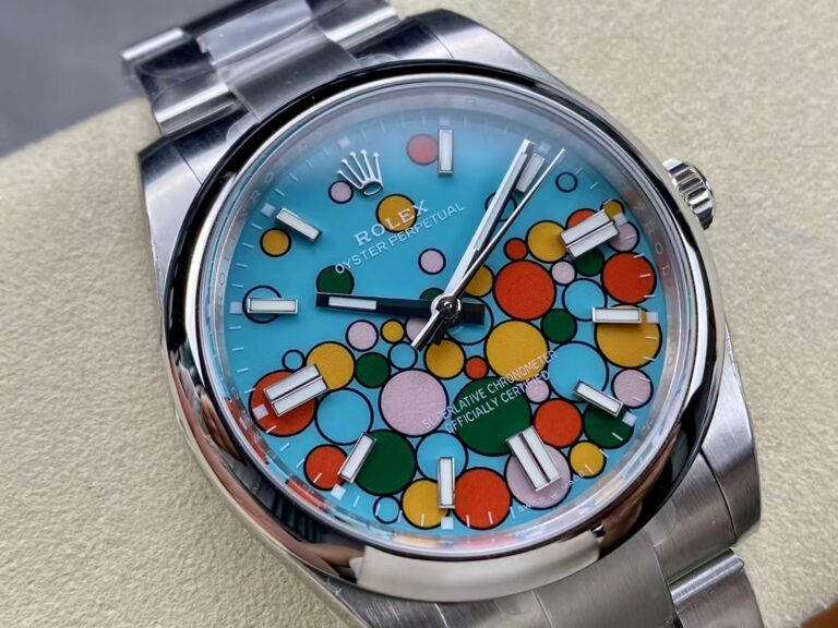 Superclone Rolex Oyster Perpetual Turquoise Dial 124300 Perspective View