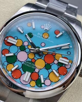 Superclone Rolex Oyster Perpetual Turquoise Dial 124300 Angle Detail