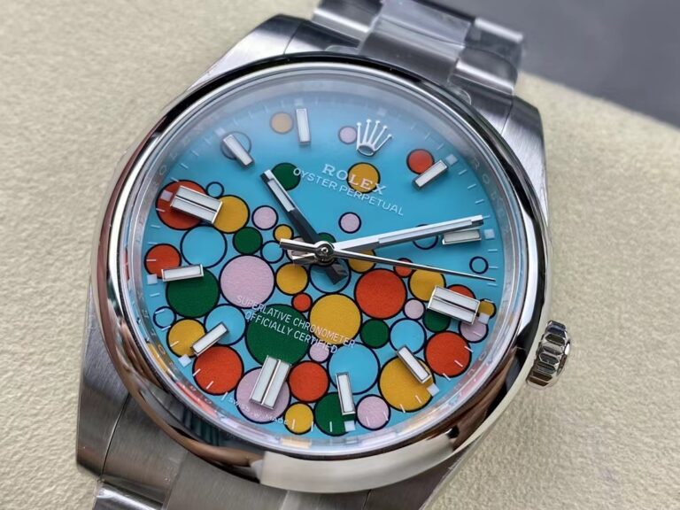 Superclone Rolex Oyster Perpetual Turquoise Dial 124300 Angle Detail