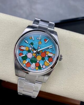 Superclone Rolex Oyster Perpetual Turquoise Dial 124300 Close-Up Focus
