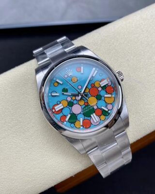 Superclone Rolex Oyster Perpetual Turquoise Dial 124300 Design Element