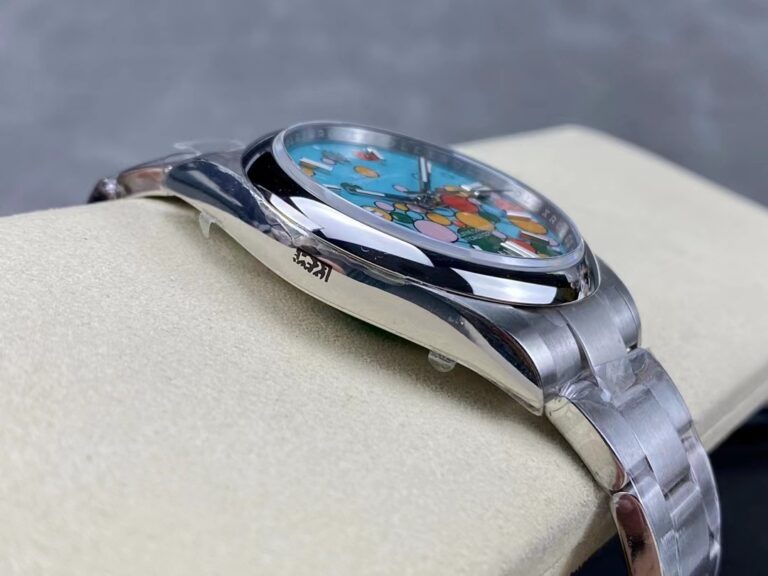 Superclone Rolex Oyster Perpetual Turquoise Dial 124300 Profile Shot